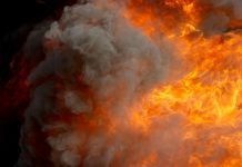 Smoke due to fire. Attention says the EODY!!