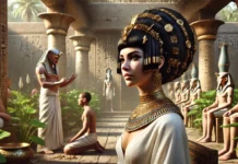 Τα Μαλλιά στην Αρχαία Αίγυπτο: Ιερότητα, Σύμβολα και Στυλ Αιγύπτια ευγενής με περίτεχνη περούκα και χρυσά κοσμήματα